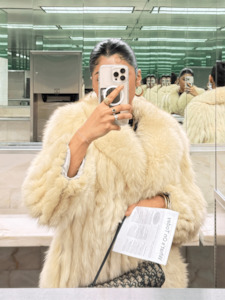 Rentals: NYC Faux Fur Jacket - Cream (S/M)
