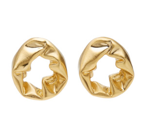 Vintage: Scrunch Earrings - Gold