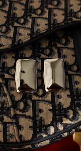 Vintage: Cushion Earrings-Silver