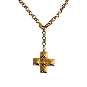In God We Trust Capsule: Chunky Swirl Cross Chain - Gold