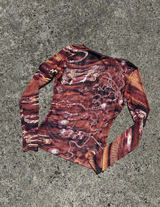 Lucinda Babi Adorn Mesh Top - Walnut (XS)