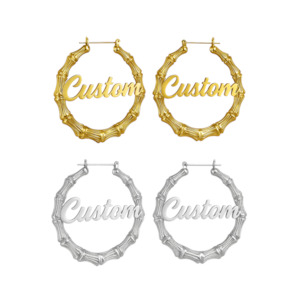 Custom Bamboo Hoops- Gold/Silver