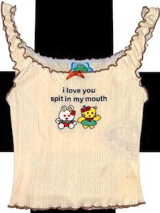 O-Mighty I LOVE YOU Pointelle Top (XS/S)