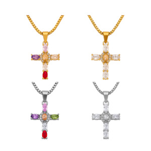 All: Utopia Cross Necklace - Gold/Silver