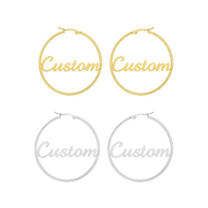 Custom Nameplate Hoops - Gold/Silver