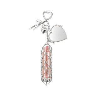 It-Girl Lip Gloss Holder Bag Charm - Silver Heart