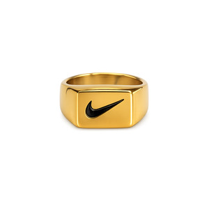 Swoosh Brick Ring - 18K Gold Plated