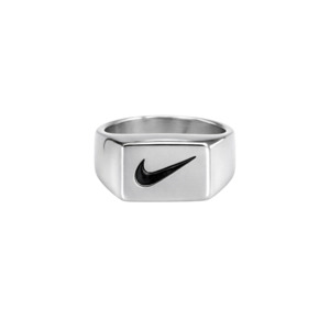 Rings: Swoosh Brick Ring - Silver