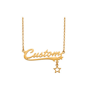 Personalised Star Nameplate Necklace - Gold/Silver