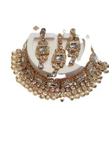 Silver With Gold Necklace Set