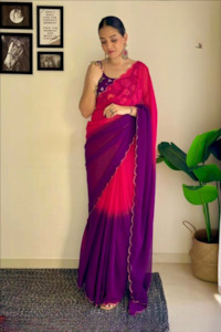 Georgette Saree with Embroidered Blouse