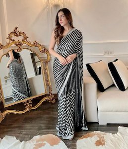 Bollywood Sarees: Silver & Black Sequence (Sequin) Saree