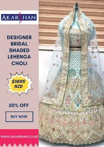 Designer Semi Stitched Bridal Shaded Lehenga Choli