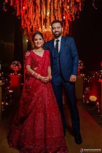 Semi Stitched Red Lehenga Choli