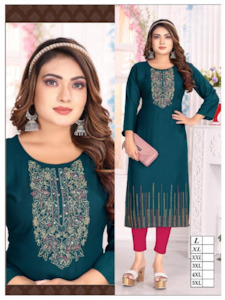Rayon Kurti With Nalki Work