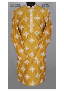 Men's Mirror Work Embroidered Kurta Pajama Set