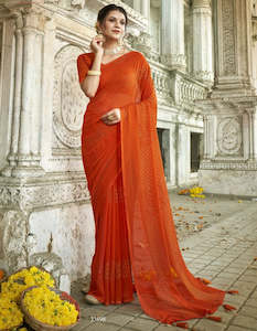 Printed Sarees: Designer Saree with Swarovski Work