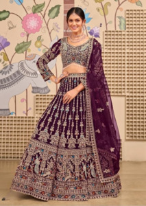 Purple Net Designer Readymade Lehenga Choli