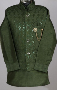 Kids Boy Modi Suit With Sequence Jacket