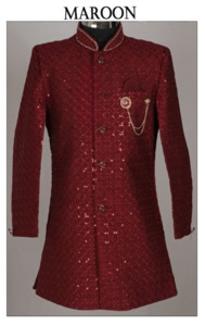 Kids Boy Embroidered Silk Sherwani