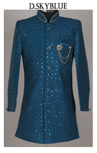 Kids Boy Embroidered Silk Sherwani