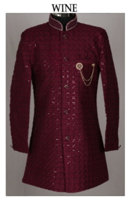 Kids Boy Embroidered Silk Sherwani