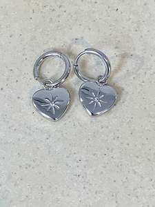 Earrings: Heart Hoops