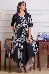 women-maxi-batik-dress: Modern Muse Batik Designer Dress