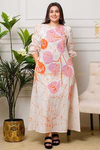 women-maxi-batik-dress: Quivara flora batik designer dress