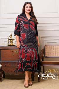 women-midi-batik-silk-dress: Elegant matilda silk designer dress