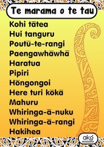 Poster Set A - Te Marama o te Tau (The Months of the Year) Variant 1