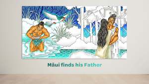 Māui find his Father Māui Mural