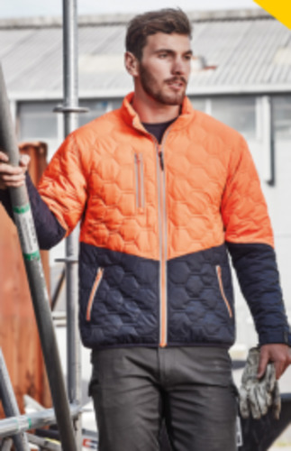 Products: Unisex Hi Vis Hexagonal Puffer Jacket BIZ ZJ420