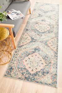Odyssey: Helena Traditional Design Faded Blue Modern Floor Rug Runner