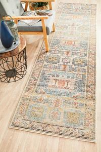 Artin Power Loomed Sky Blue Runner Rug