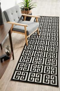 York: Aswan Brenda Black & Gold Runner Rug