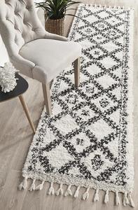 Jesper Bohemian-Style Black-Cream Runner Rug