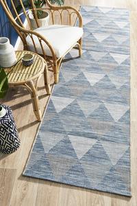 Outdoor Rugs: Terrace Geo Rug Blue Runner