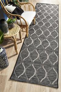 Outdoor Rugs: Terrace Denise Trellis Rug Black Runner