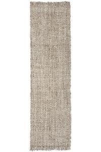 80x300cm: Hand Loomed Jute Silver Runner Rug