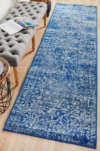 Esme Contrast Navy Transitional Runner Rug