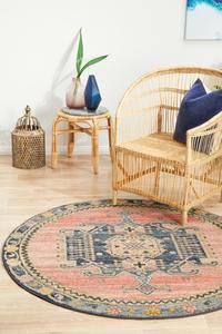 Orange: Artin Power Loomed Earth Round Rug