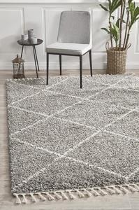 Sliver: Bella Grey Fringed Rug 230X160CM