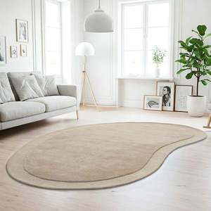 170x120cm: Asymmetrical Latte 100% NZ Wool Rug