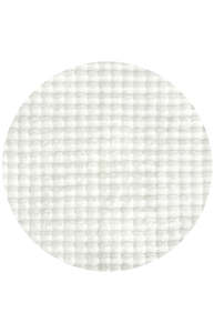 150x150cm Round: Lush White Round - Machine Washable Rug