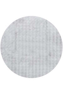 150x150cm Round: Lush Silver Round - Machine Washable Rug