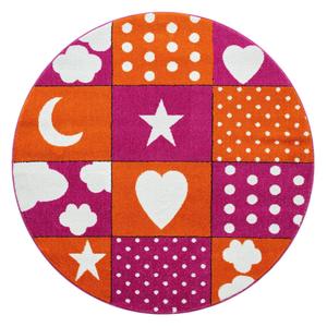 150x150cm Round: Kids Rugs 573 Pink Round