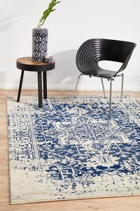 Esme White-Navy Transitional Rug-230X160CM