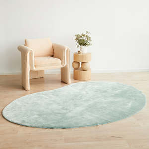 Soft Machine Washable Mint Green Rug