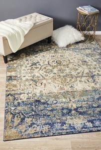 Sharzad: Sharzad Designer Ivory Blue Rug